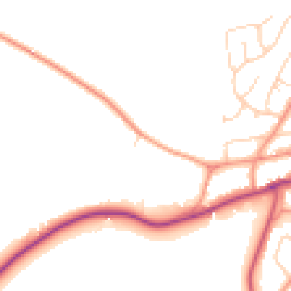 Daytime road noise heatmap for DN11 9BF