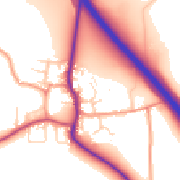 Daytime road noise heatmap for DN11 9BJ