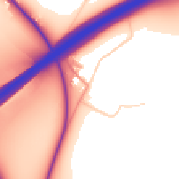 Daytime road noise heatmap for DN11 9DB
