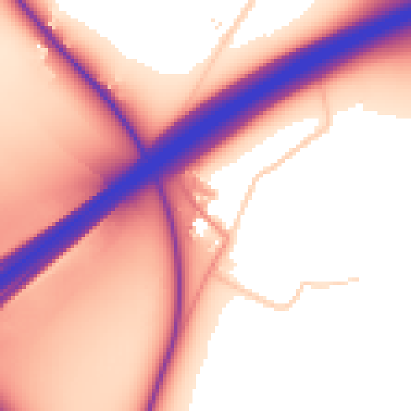 Daytime road noise heatmap for DN11 9DE
