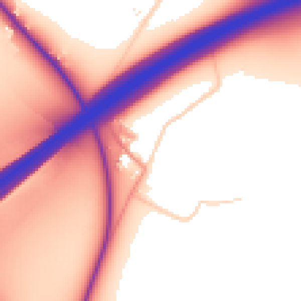 Daytime road noise heatmap for DN11 9DF