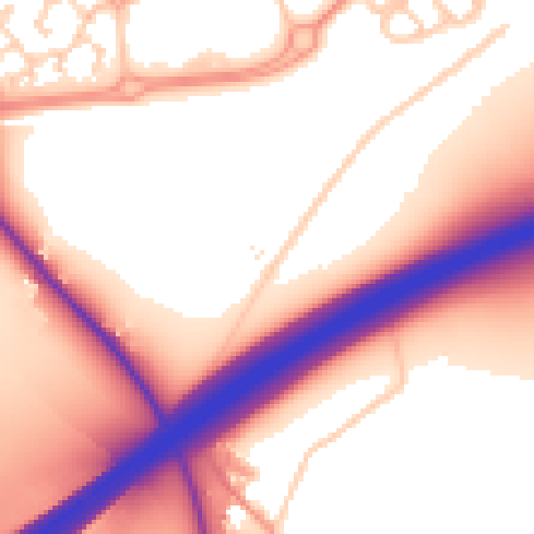 Daytime road noise heatmap for DN11 9DG