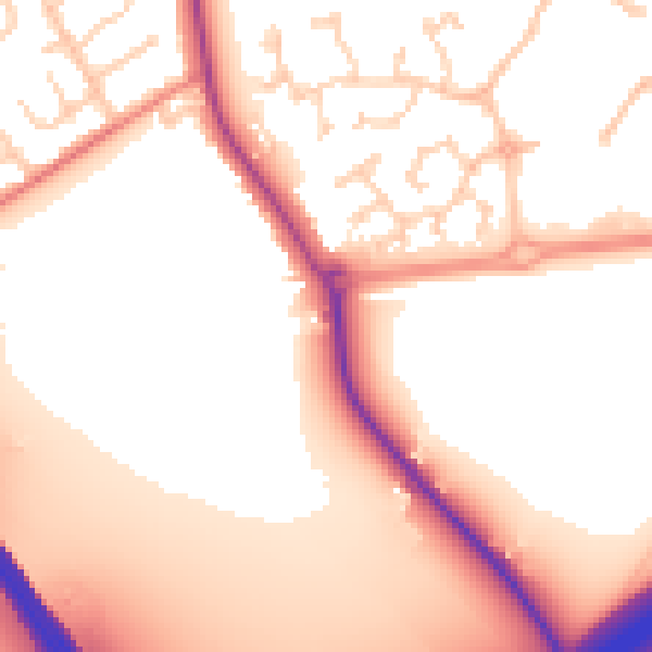 Daytime road noise heatmap for DN11 9DJ