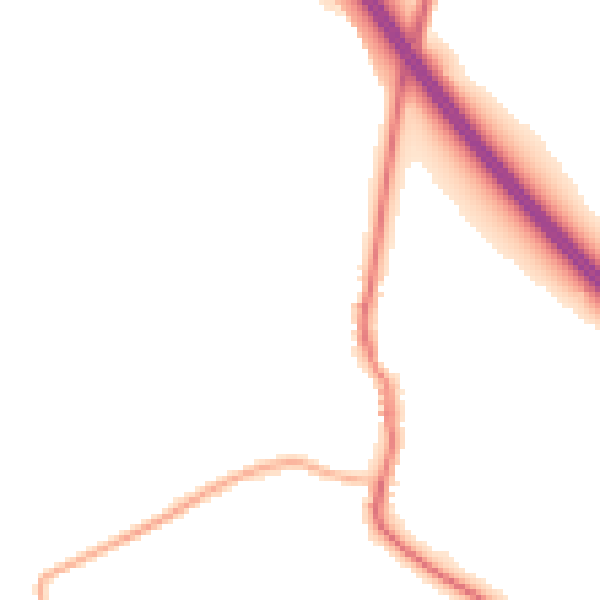 Night-time road noise heatmap for DN11 9DZ