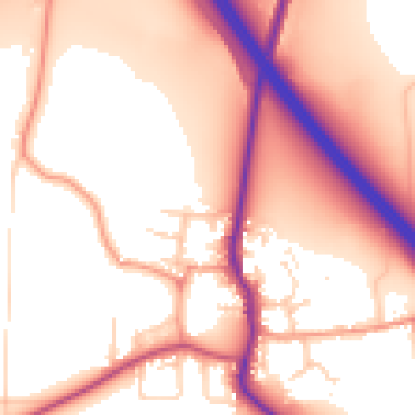 Daytime road noise heatmap for DN11 9EA