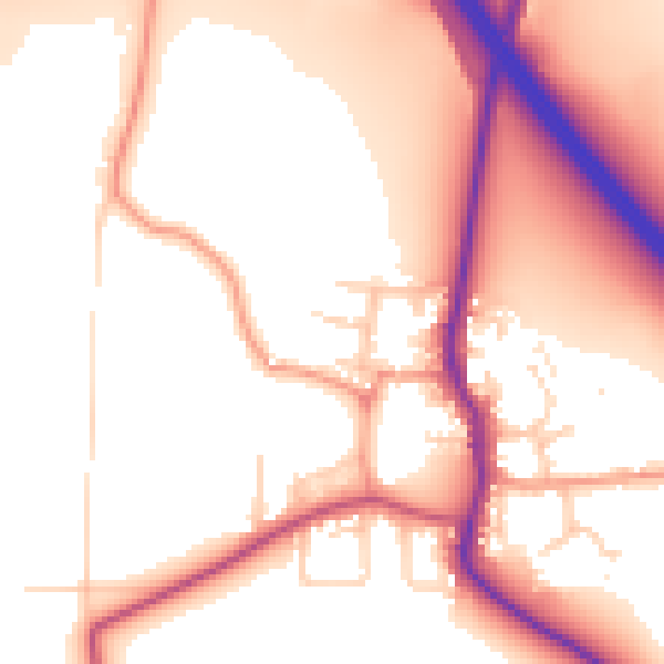 Daytime road noise heatmap for DN11 9ED