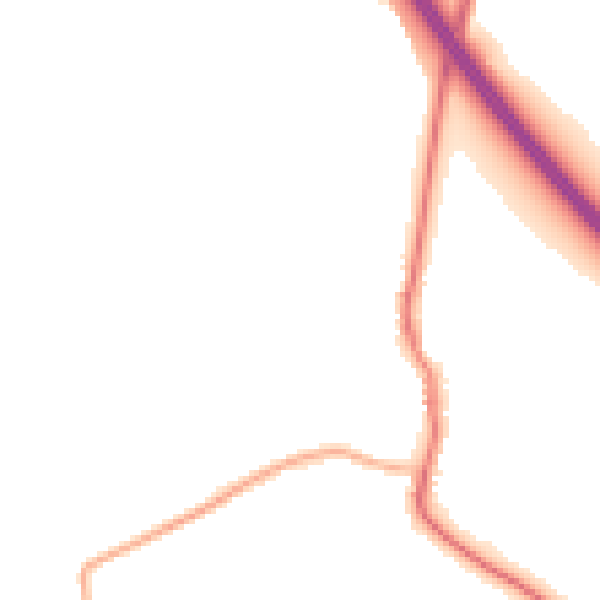 Night-time road noise heatmap for DN11 9ED