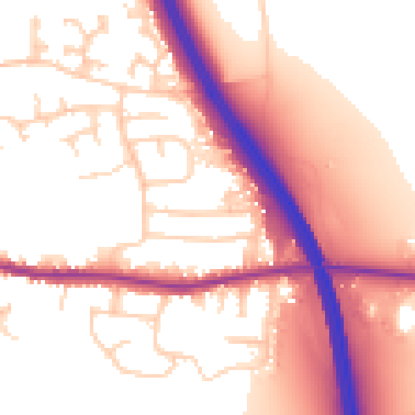 Daytime road noise heatmap for DN11 9EN