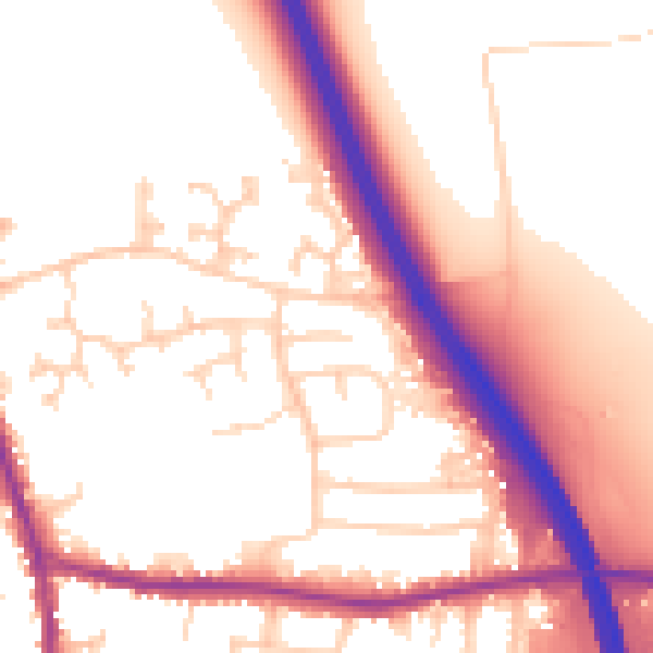Daytime road noise heatmap for DN11 9HN