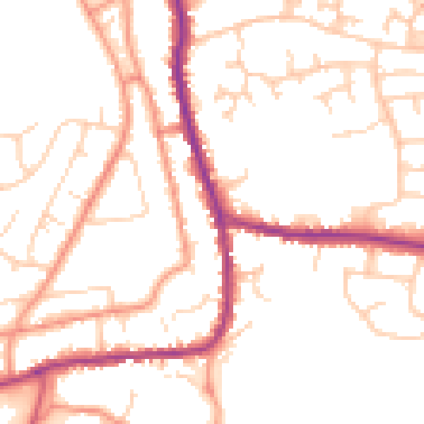 Daytime road noise heatmap for DN11 9HT