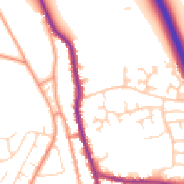 Daytime road noise heatmap for DN11 9JA