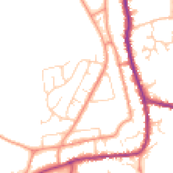 Daytime road noise heatmap for DN11 9JR