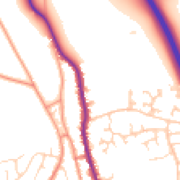 Daytime road noise heatmap for DN11 9JY