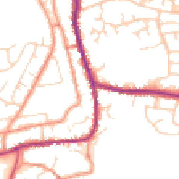 Daytime road noise heatmap for DN11 9LX
