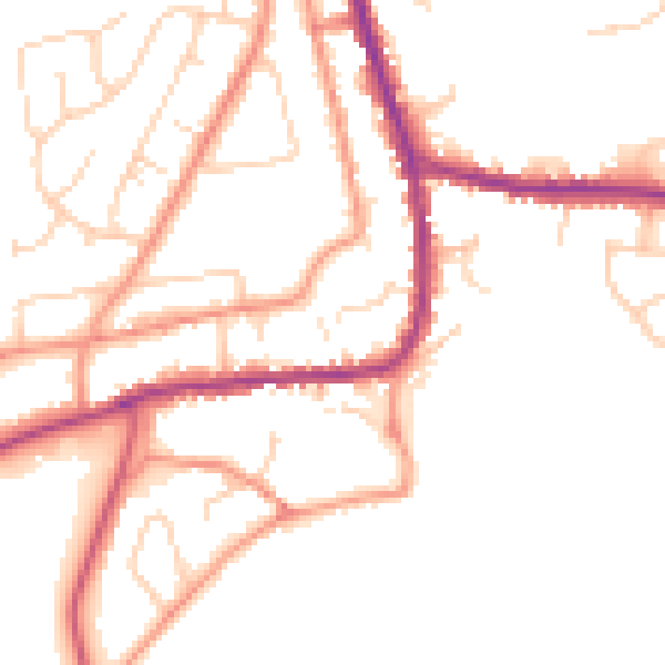 Daytime road noise heatmap for DN11 9NB