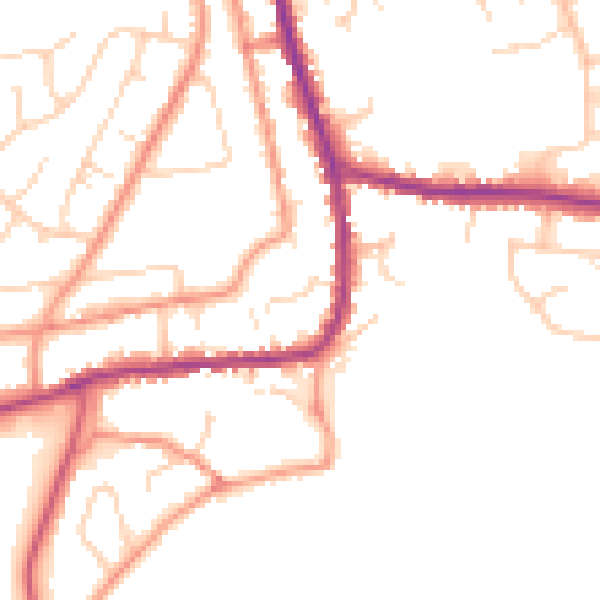 Daytime road noise heatmap for DN11 9ND