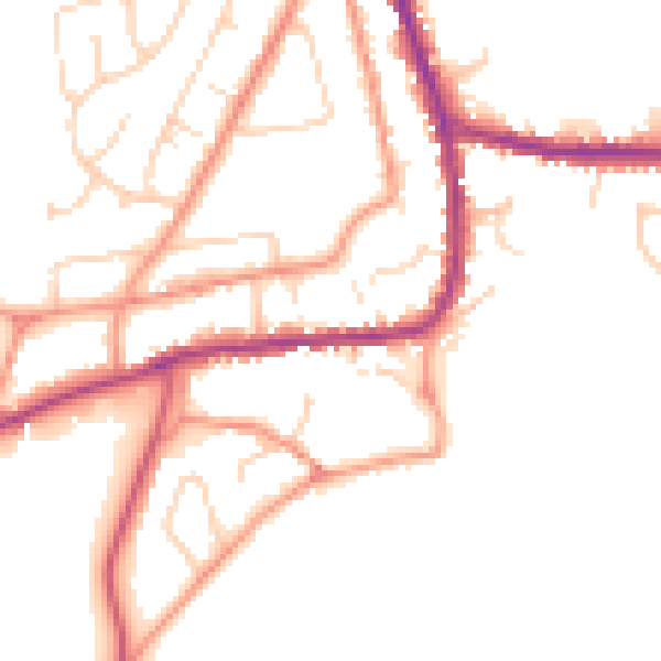 Daytime road noise heatmap for DN11 9NE