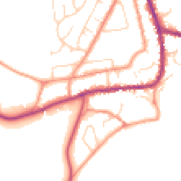 Daytime road noise heatmap for DN11 9NQ