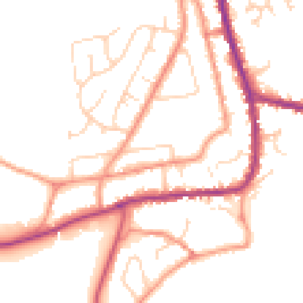 Daytime road noise heatmap for DN11 9NU
