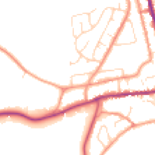 Daytime road noise heatmap for DN11 9PA