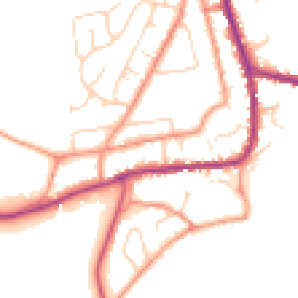 Daytime road noise heatmap for DN11 9PR