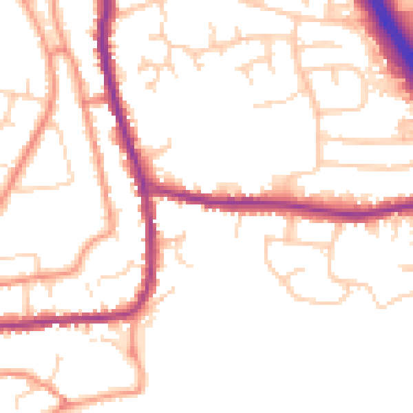 Daytime road noise heatmap for DN11 9PT