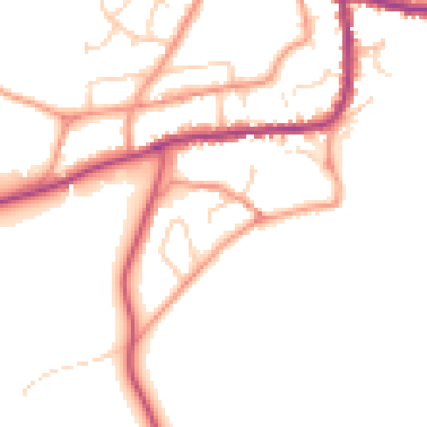 Daytime road noise heatmap for DN11 9QL