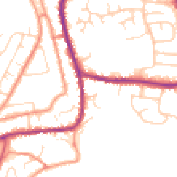 Daytime road noise heatmap for DN11 9QS