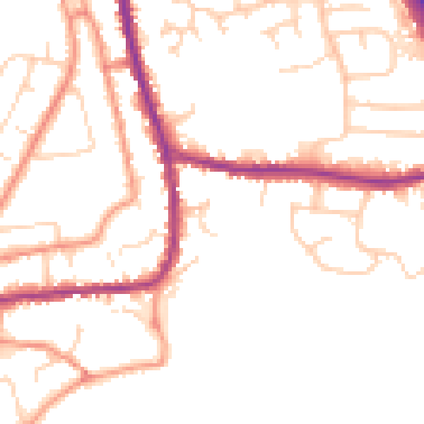 Daytime road noise heatmap for DN11 9QT