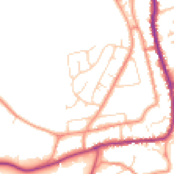 Daytime road noise heatmap for DN11 9RT