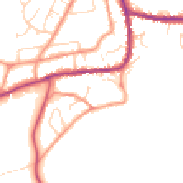 Daytime road noise heatmap for DN11 9RW