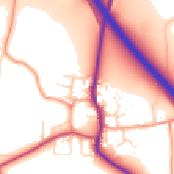 Daytime road noise heatmap for DN11 9SD