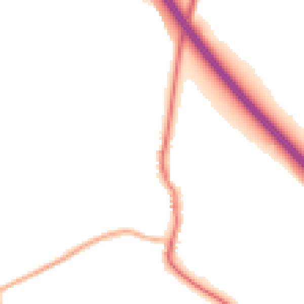 Night-time road noise heatmap for DN11 9SD