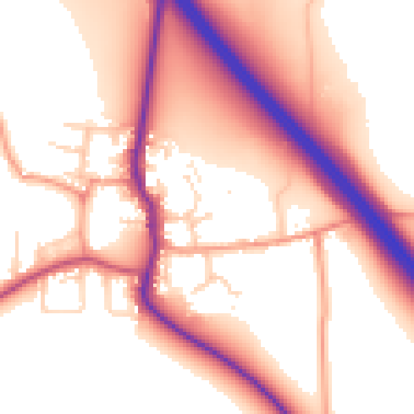 Daytime road noise heatmap for DN11 9TB