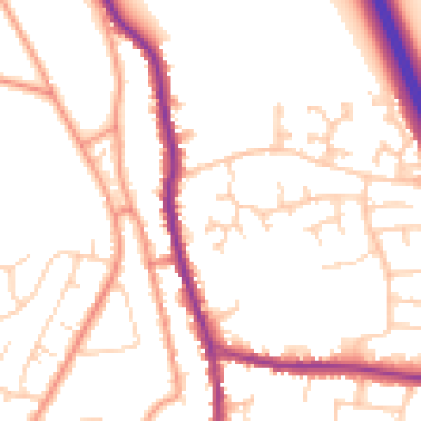 Daytime road noise heatmap for DN11 9TZ