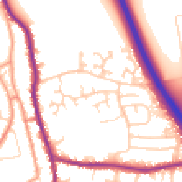 Daytime road noise heatmap for DN11 9UD
