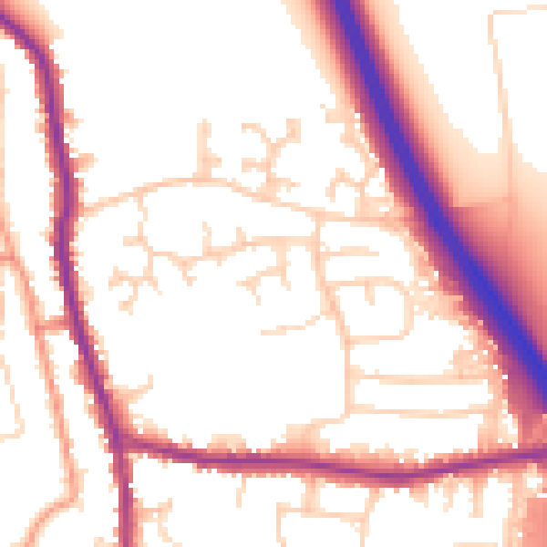 Daytime road noise heatmap for DN11 9UE