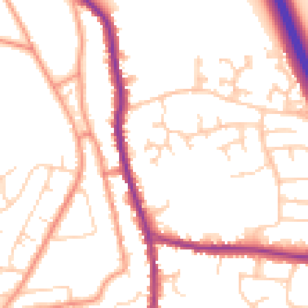 Daytime road noise heatmap for DN11 9UL