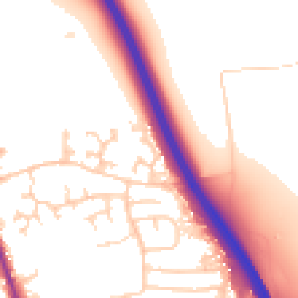 Daytime road noise heatmap for DN11 9UX