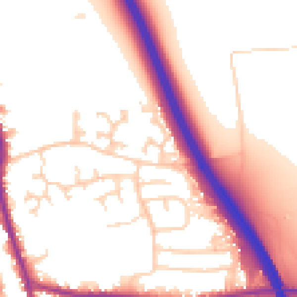 Daytime road noise heatmap for DN11 9UY
