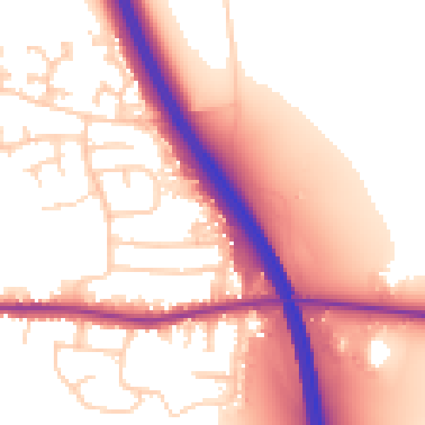 Daytime road noise heatmap for DN11 9XB