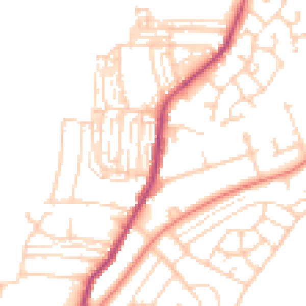 Daytime road noise heatmap for DN12 1AA