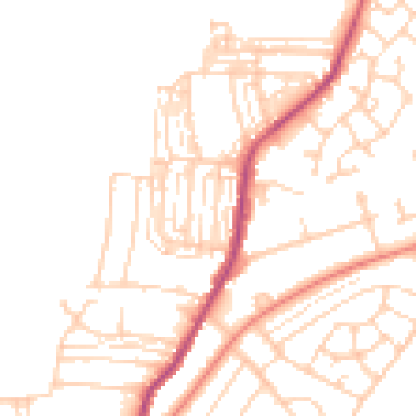 Daytime road noise heatmap for DN12 1AQ