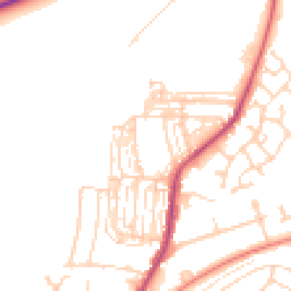 Daytime road noise heatmap for DN12 1BB