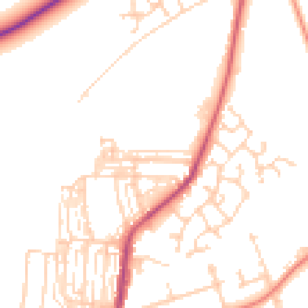 Daytime road noise heatmap for DN12 1BW
