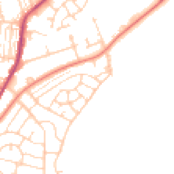 Daytime road noise heatmap for DN12 1EG