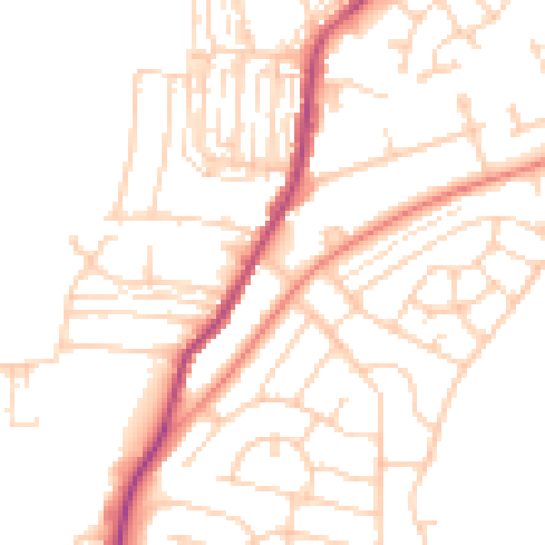 Daytime road noise heatmap for DN12 1LE