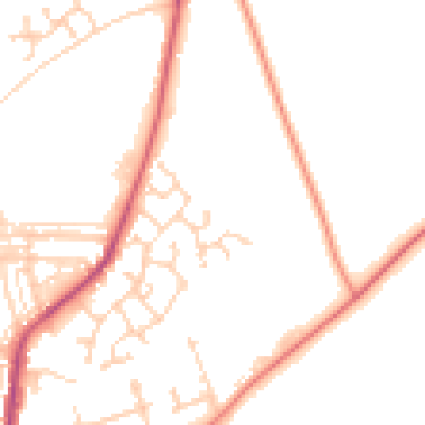 Daytime road noise heatmap for DN12 1SH