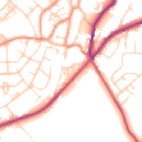 Daytime road noise heatmap for DN12 2EE