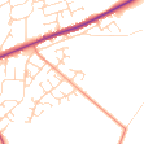 Daytime road noise heatmap for DN12 2HS